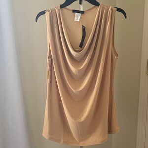 Brand New Tan Draped Sleeveless Top